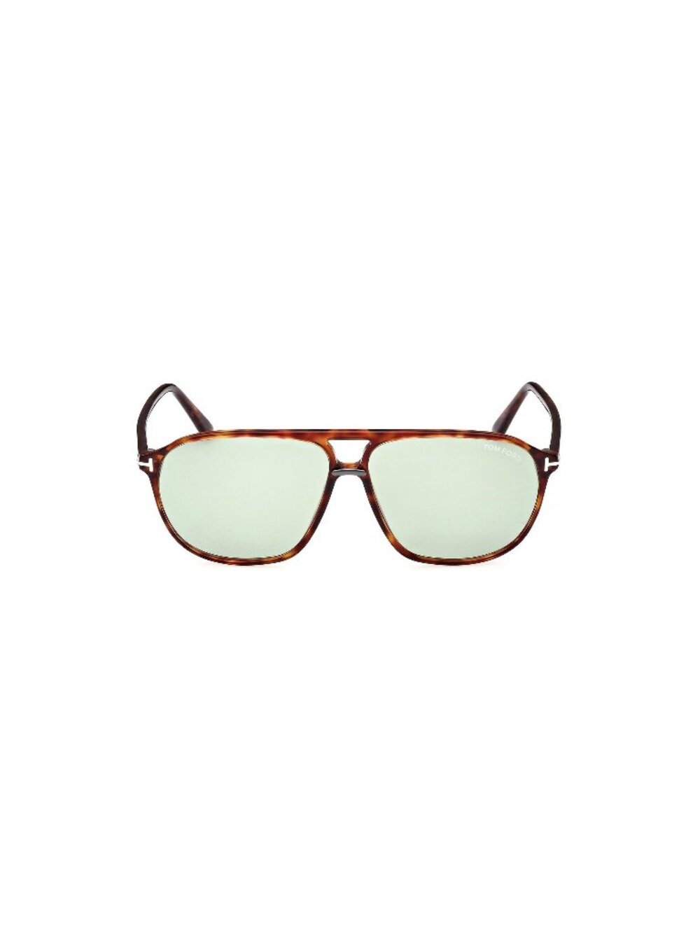 New Tom Ford Men's Sunglasses Havana Aviator Green Lens Acetate Frame FT1026 54N